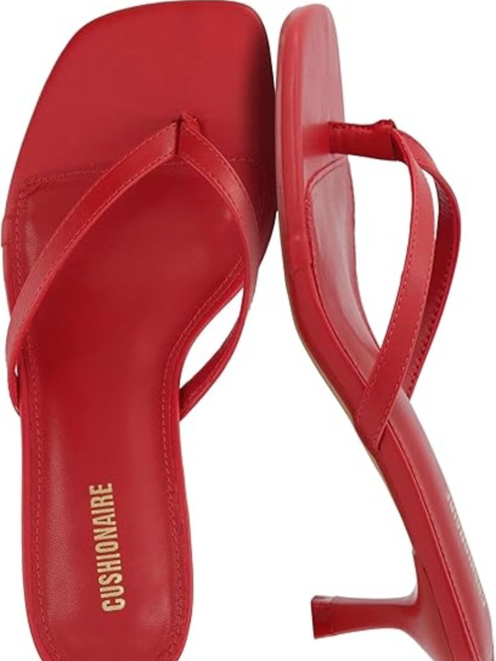 Miami Kitten Heels for Women, Thong Flip Flop Heeled Sandals with Memory Foam, S